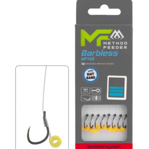 PRZYPON MF – MF14 Z GUMKĄ – hak bez zadziora nr 8 / żyłka: 0.23mm/10cm – op.8szt.