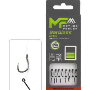 PRZYPON MF – MF14 Z IGŁĄ – hak bez zadziora nr 4 / żyłka: 0.28mm/10cm – op.8szt.