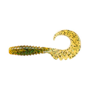 FISHUP Fancy Grub 2” (10pcs.), #036 – Caramel/ Green & Black