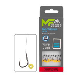 PRZYPON MF – MF14 Z GUMKĄ – hak bez zadziora nr 12 / żyłka: 0.20mm/10cm – op.8szt.
