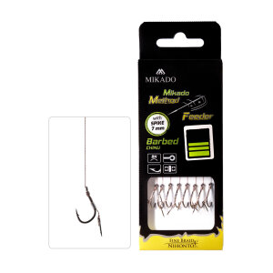 PRZYPON MF – Z IGŁĄ – hak z zadziorem nr 12 / plecionka: 0.12mm/10cm – op.8szt.