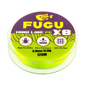 FUGU HIMO LINE PE X8 0,16mm FLUO GREEN 120m
