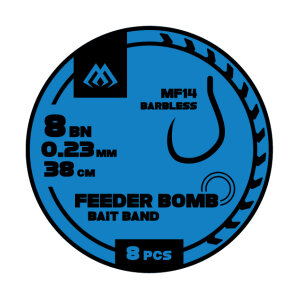 PRZYPON FB – MF14 Z GUMKĄ – hak bez zadziora nr 12 / żyłka: 0.20mm/38cm – op.8szt.